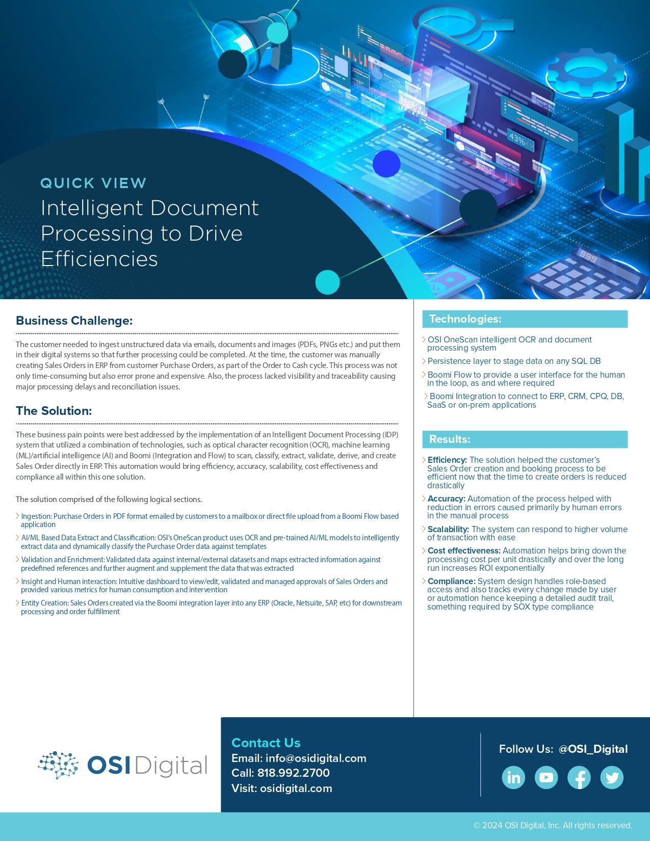 Quick View Intelligent Document Processing To Drive Efficiencies